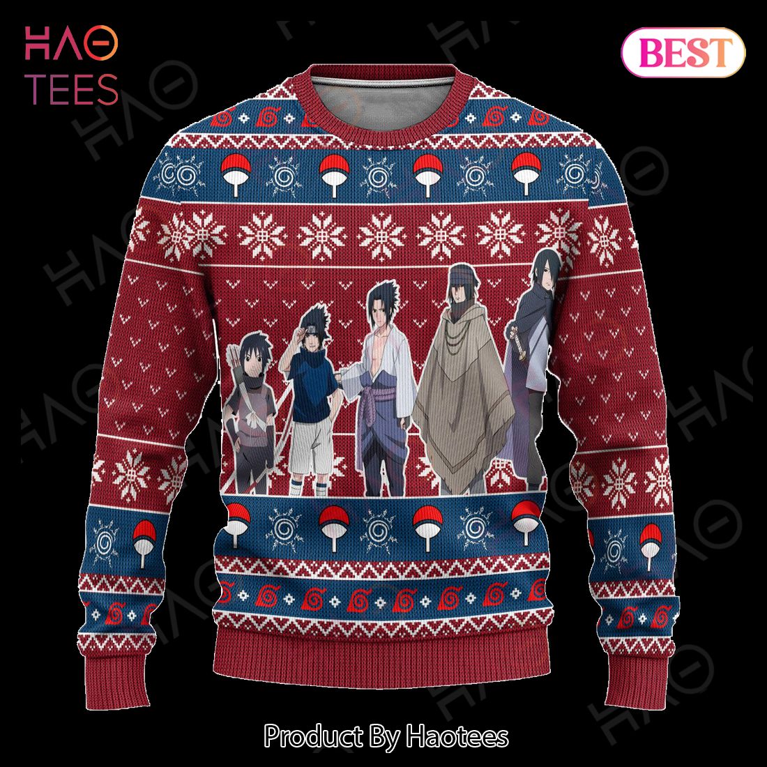 Sasuke Ugly Christmas Sweater Gaiden Naruto Anime Xmas Gift