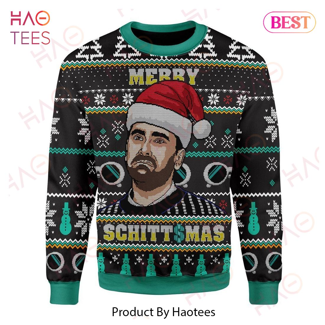 Schitts Creek Christmas Sweater Merry Schittsmas Black Green Ugly Sweater 2022