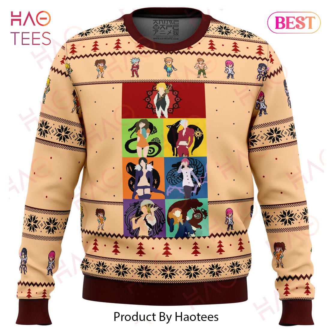 Seven Deadly Sins Minimal Ugly Christmas Sweater