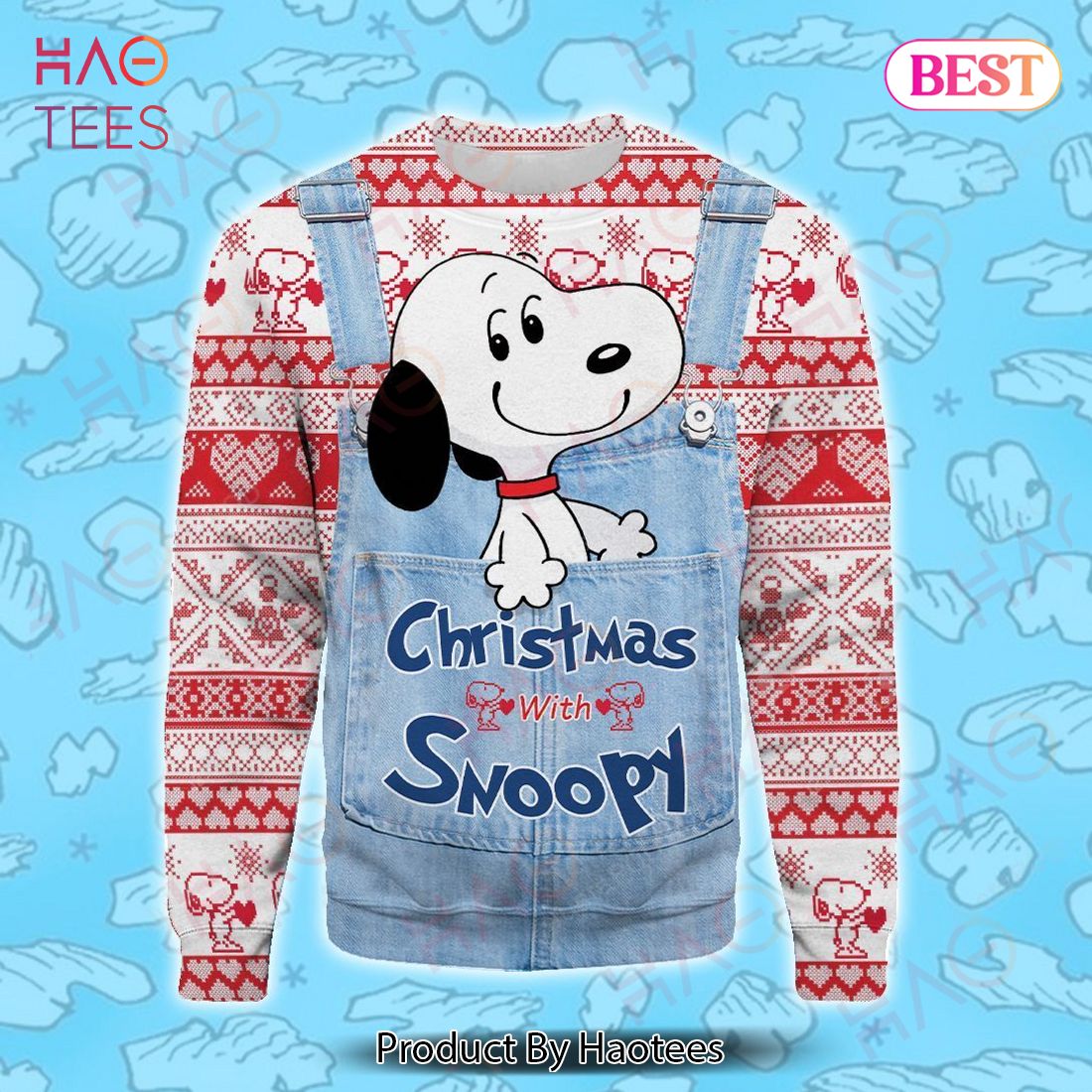 Snoopy Christmas Ugly Sweater Christmas With Snoppy Christmas Pattern Red White Sweater 2022