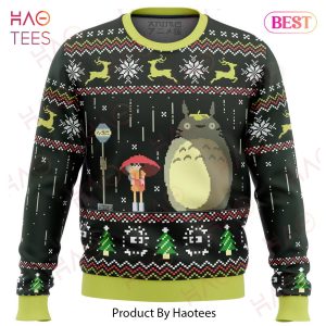 Studio Ghibli Totoro Rain Ugly Christmas Sweater