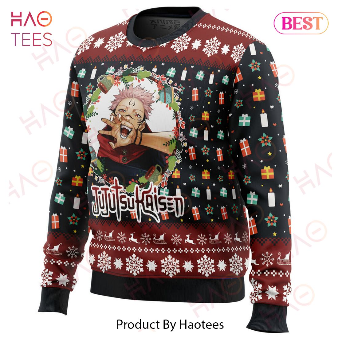 Sukuna Christmas Jujutsu Kaisen Ugly Christmas Sweater Sukuna Christmas Jujutsu Kaisen Ugly Christmas Sweater