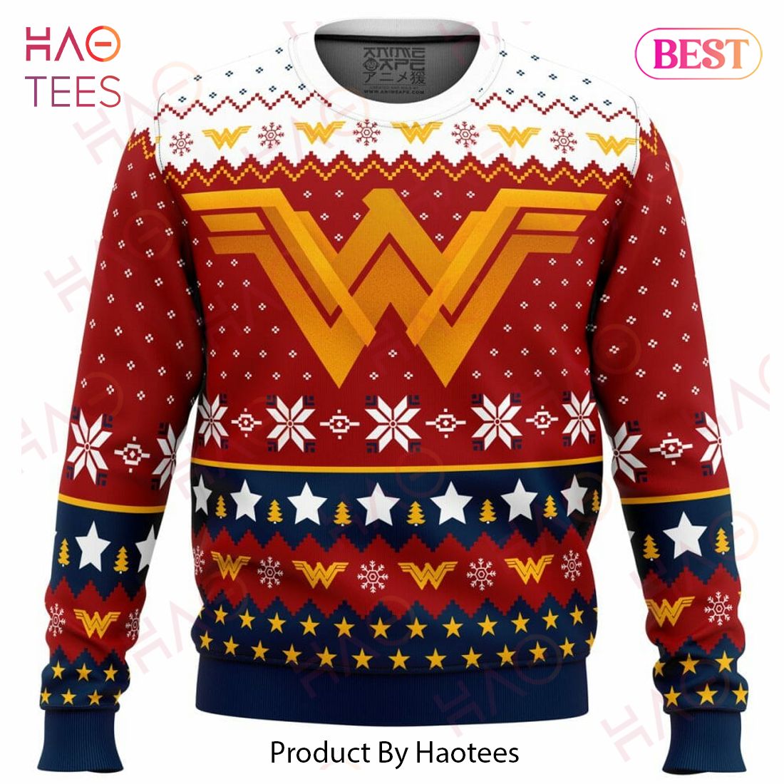 Super Heroes Wonder Woman Christmas Ugly Christmas Sweater Super Heroes Wonder Woman Christmas Ugly Christmas Sweater