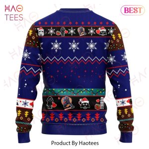 SW Christmas Sweater Funny Reindeer Darth Vader Blue Ugly Sweater 2022