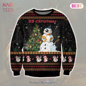 SW Christmas Ugly Sweater BB Robot Christmas Dancing BB Snowflakes Black Sweater 2022