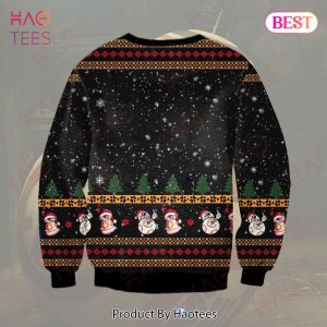 SW Christmas Ugly Sweater BB Robot Christmas Dancing BB Snowflakes Black Sweater 2022