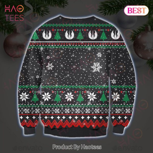 SW Christmas Ugly Sweater Grogu Jedi Order Symbol Pattern Christmas Pattern Black Sweater 2022