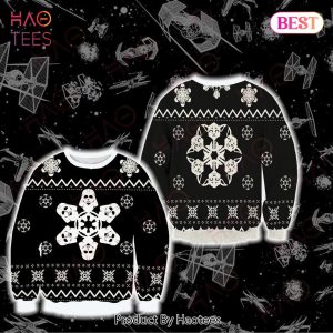 SW Sweater Christmas Snowflakes Sith Grogu Black White Ugly Sweater 2022
