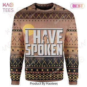 SW Sweater Mandalorian Christmas Sweater Mandalorian I Have Spoken Brown Ugly Sweater 2022