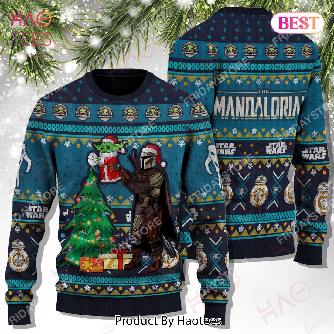 SW Sweater The Mandalorian Christmas Theme Ugly Sweater 2022 SW Sweater The Mandalorian Christmas Theme Ugly Sweater 2022