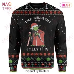 SW Sweater The Season To Be Jolly It Is Yoda Black Ugly Sweater 2022