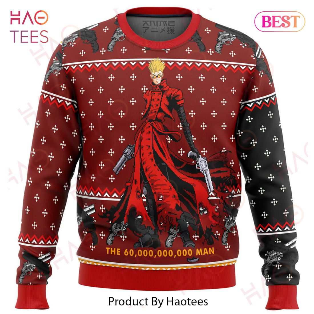 Trigun Vash the Stampede Ugly Christmas Sweater Trigun Vash the Stampede Ugly Christmas Sweater