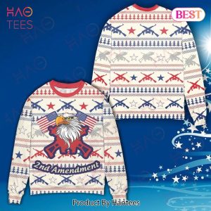 Veteran Sweater Eagle 2nd Amendment American Flag White Christmas Ugly Sweater 2022