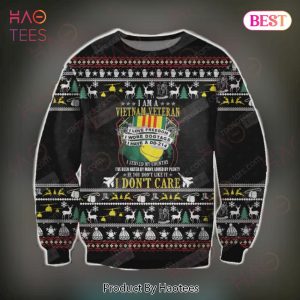 Veteran Sweater I Am A Vietnam Veteran If You Don’t Like It I Don’t Care Black Ugly Sweater 2022