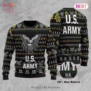 Veteran Sweater United States Army Black White Veteran Christmas Ugly Sweater 2022