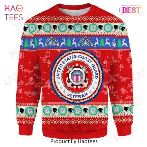 Veteran Sweater US Coast Guard Veteran Christmas Red Ugly Sweater 2022 Veteran Sweater US Coast Guard Veteran Christmas Red Ugly Sweater 2022