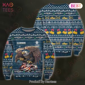 Veteran Sweater US Submarine Veteran Eagle Christmas Pattern Blue Ugly Sweater 2022