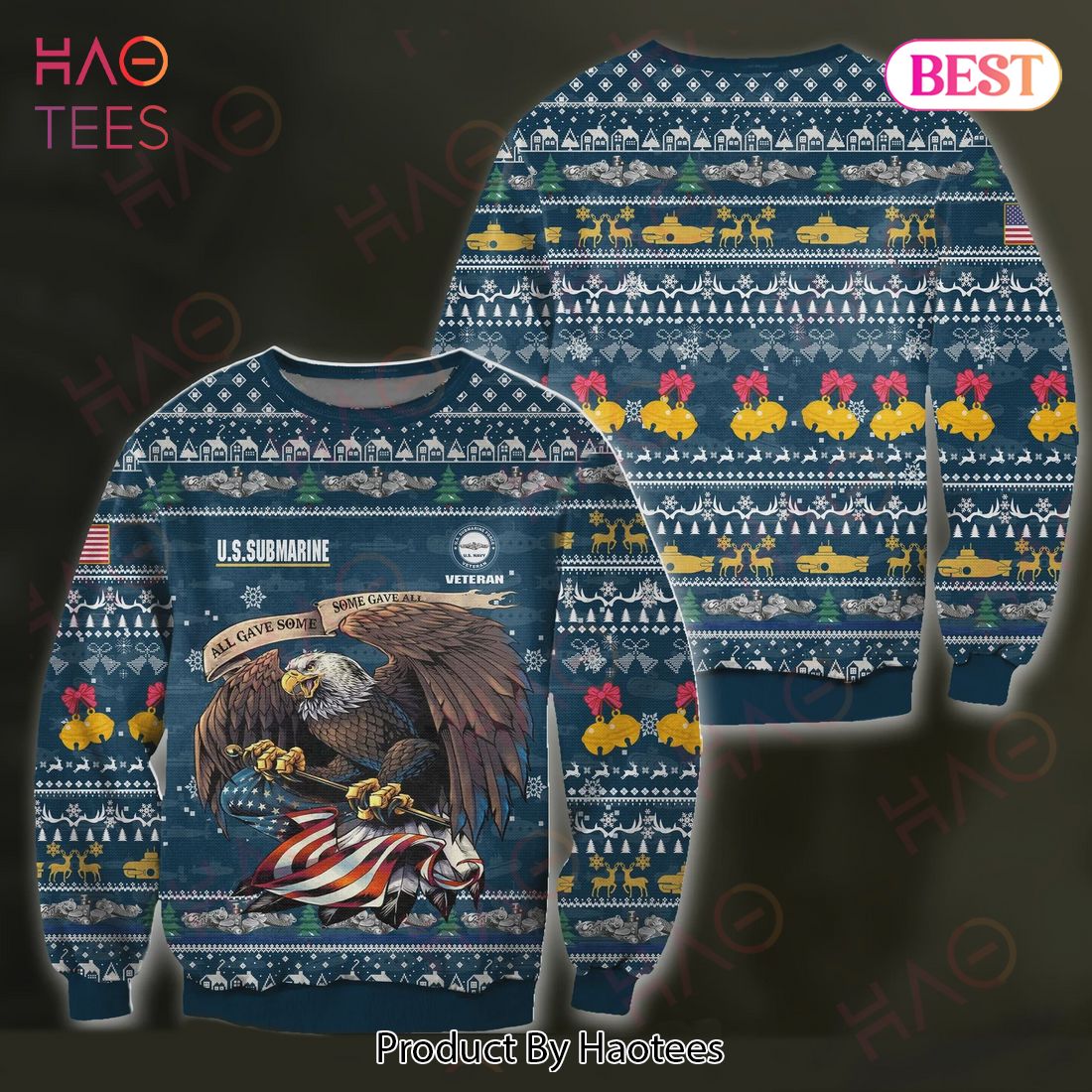 Veteran Sweater US Submarine Veteran Eagle Christmas Pattern Blue Ugly Sweater 2022 Veteran Sweater US Submarine Veteran Eagle Christmas Pattern Blue Ugly Sweater 2022