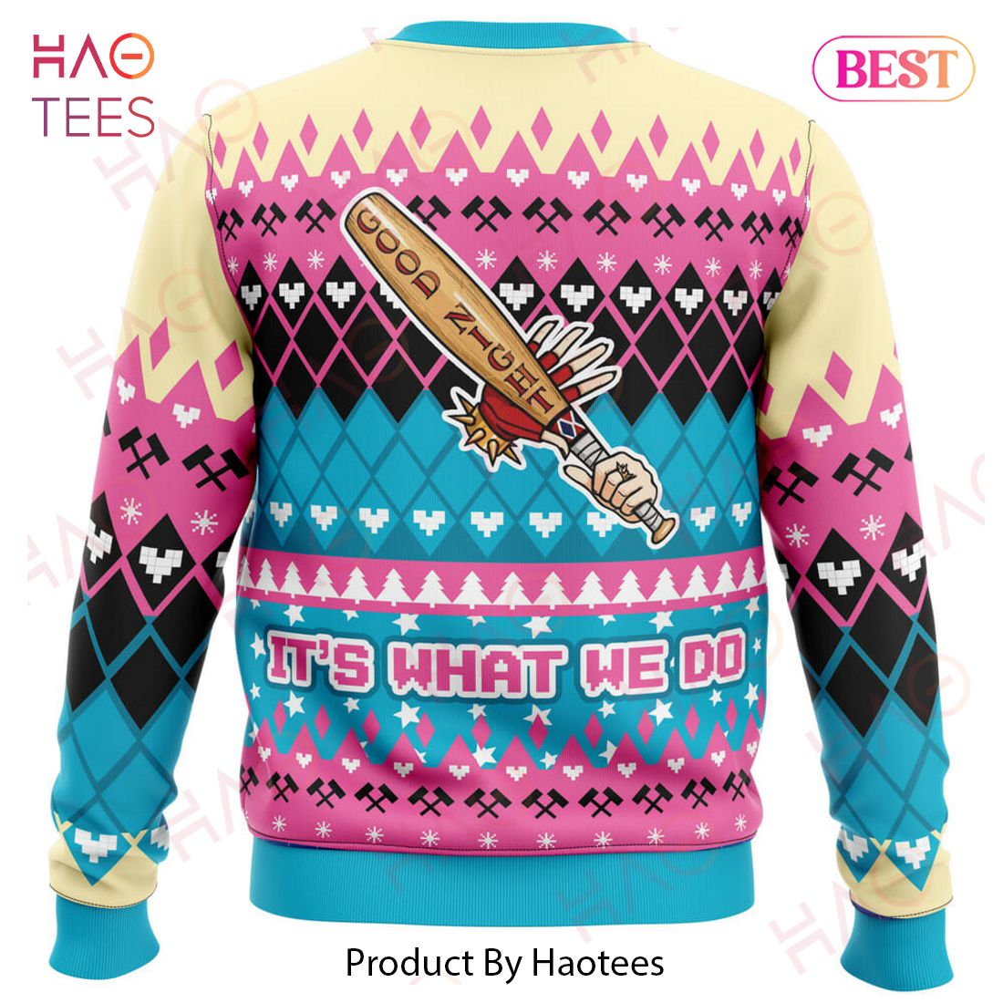 We're Bad Guys Harley Quinn DC Comics Ugly Christmas Sweater We're Bad Guys Harley Quinn DC Comics Ugly Christmas Sweater