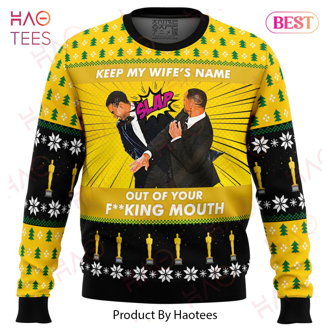 Will Smith Slaps Chris Rock Meme Ugly Christmas Sweater
