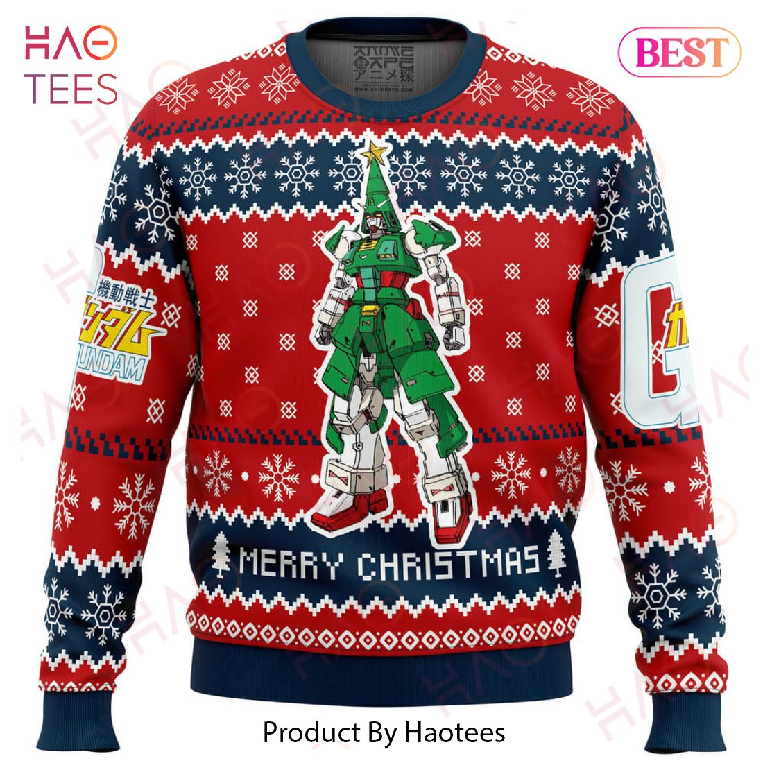 Xmas Tree Gundam Ugly Christmas Sweater Xmas Tree Gundam Ugly Christmas Sweater