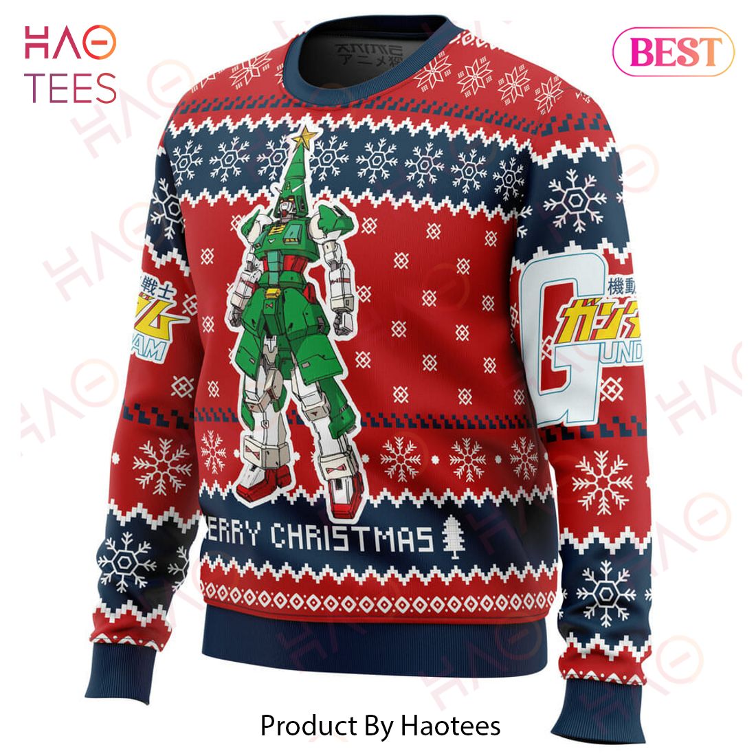 Xmas Tree Gundam Ugly Christmas Sweater Xmas Tree Gundam Ugly Christmas Sweater