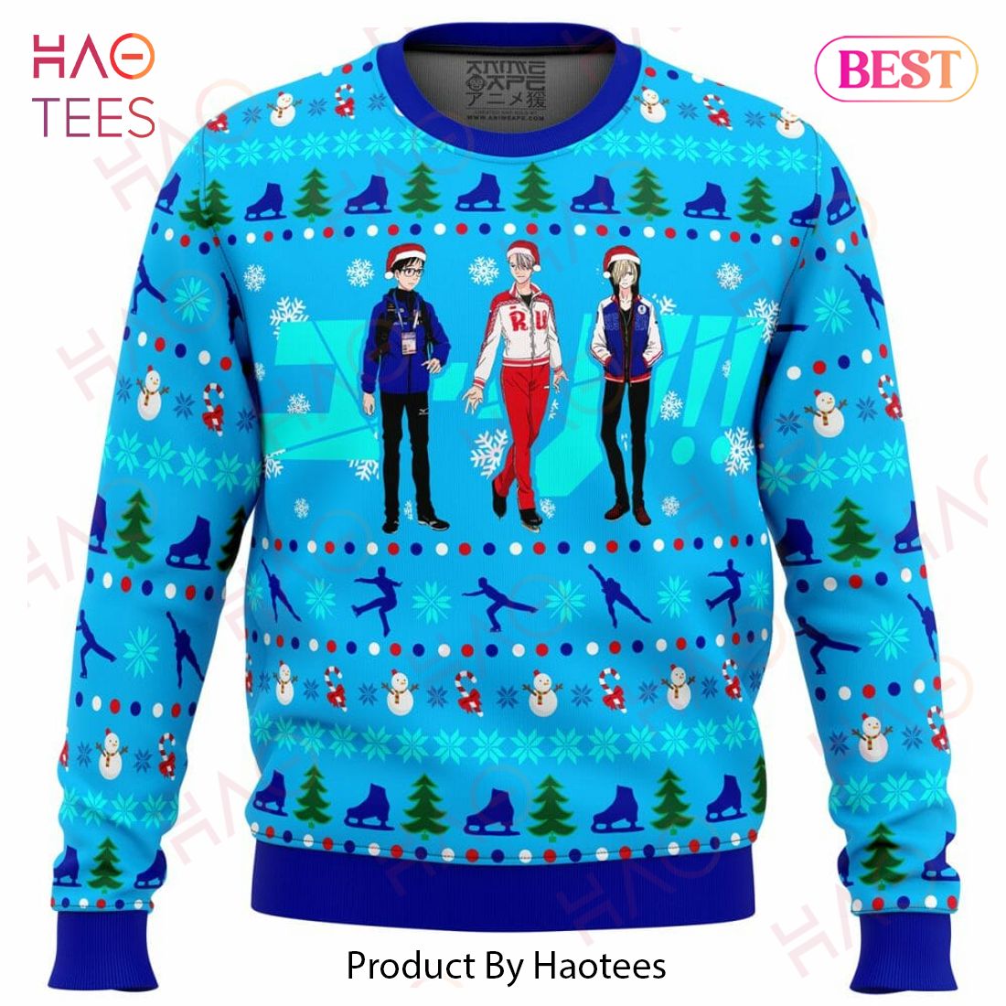 Yuri on Ice The Top 3 Ice Skaters Ugly Christmas Sweater Yuri on Ice The Top 3 Ice Skaters Ugly Christmas Sweater