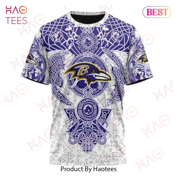 NFL Baltimore Ravens Norse Viking Symbols 3D Hoodie