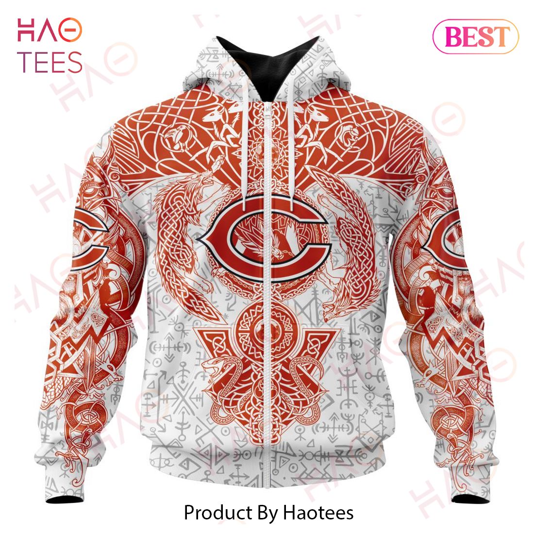 NFL Chicago Bears Norse Viking Symbols 3D Hoodie NFL Chicago Bears Norse Viking Symbols 3D Hoodie