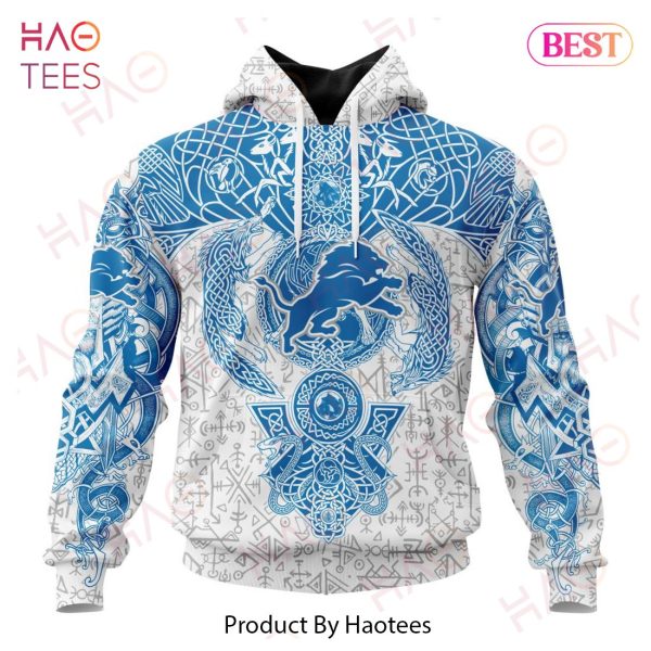 NFL Detroit Lions Norse Viking Symbols 3D Hoodie