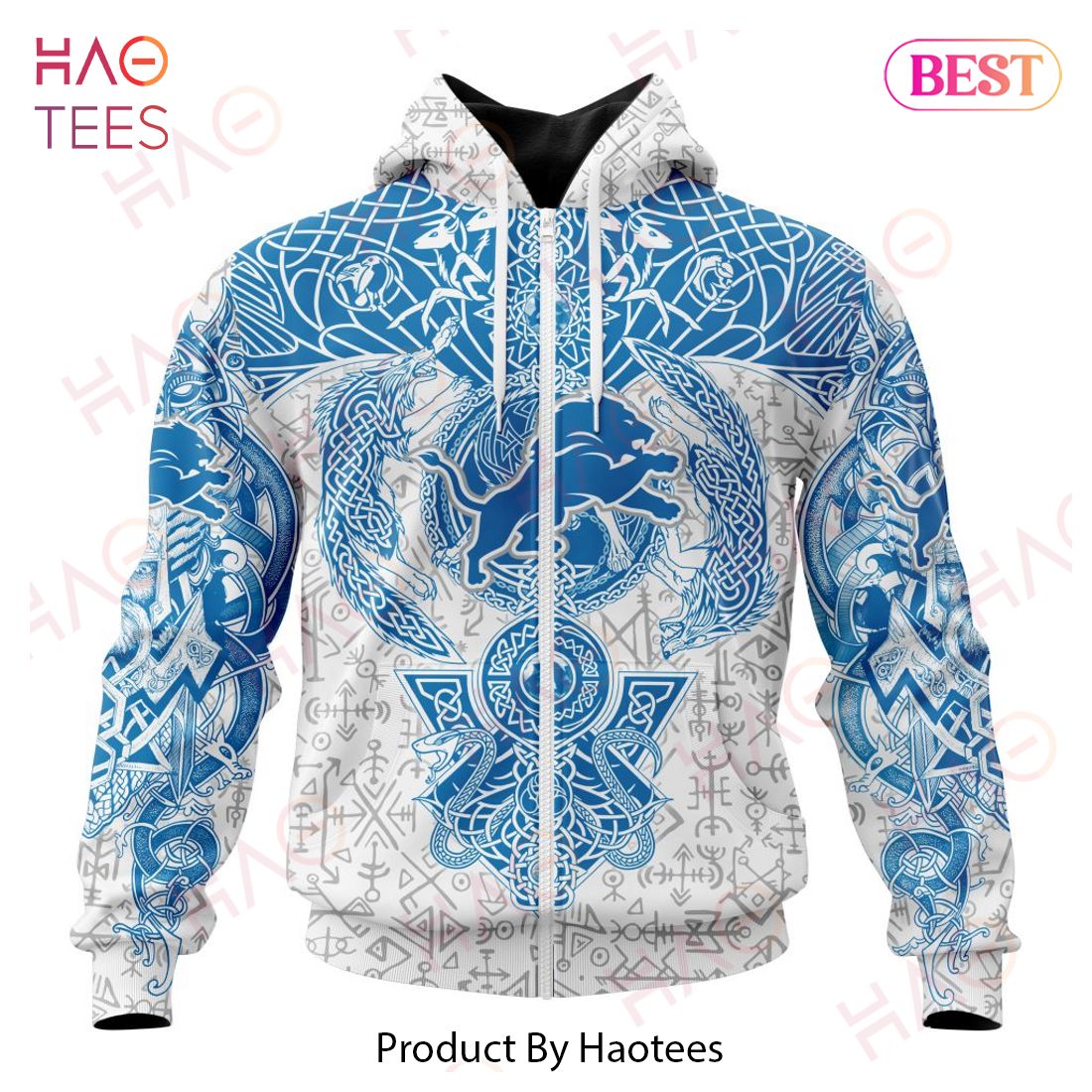 NFL Detroit Lions Norse Viking Symbols 3D Hoodie NFL Detroit Lions Norse Viking Symbols 3D Hoodie