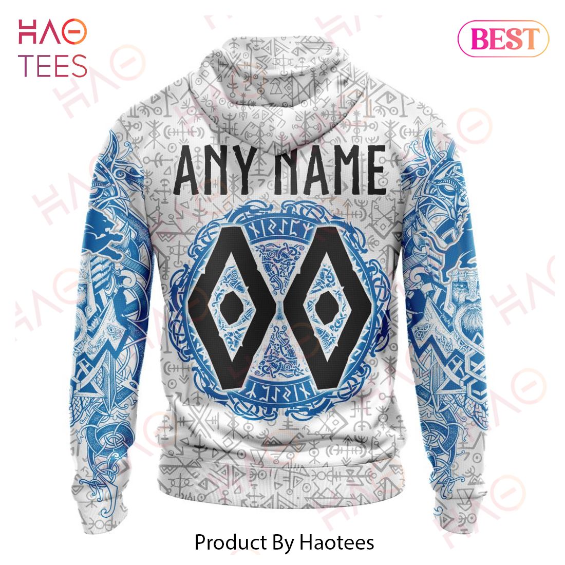 NFL Detroit Lions Norse Viking Symbols 3D Hoodie NFL Detroit Lions Norse Viking Symbols 3D Hoodie