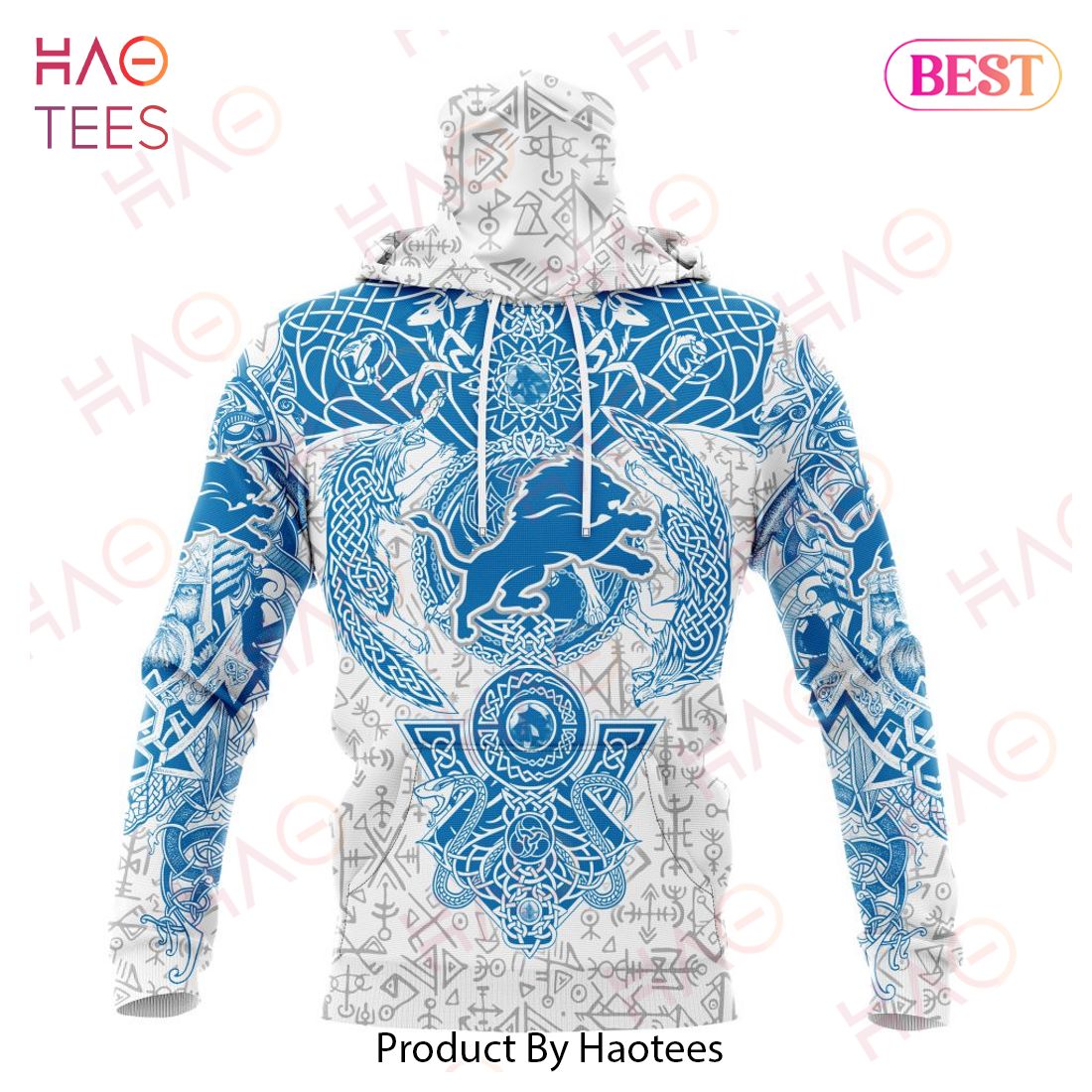 NFL Detroit Lions Norse Viking Symbols 3D Hoodie NFL Detroit Lions Norse Viking Symbols 3D Hoodie