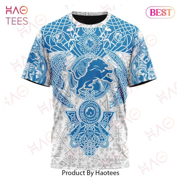 NFL Detroit Lions Norse Viking Symbols 3D Hoodie
