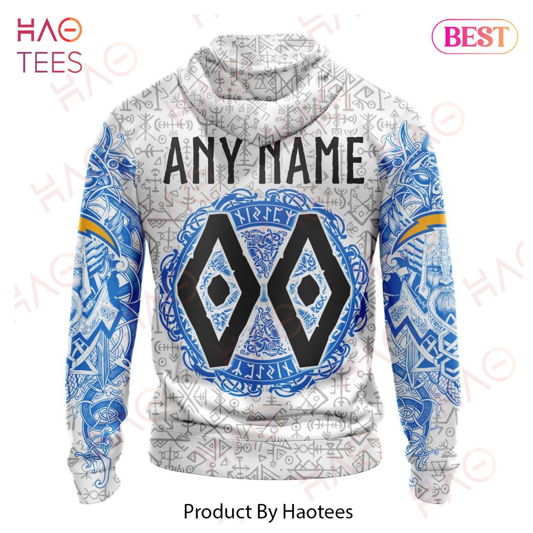 NFL Los Angeles Chargers Norse Viking Symbols 3D Hoodie NFL Los Angeles Chargers Norse Viking Symbols 3D Hoodie