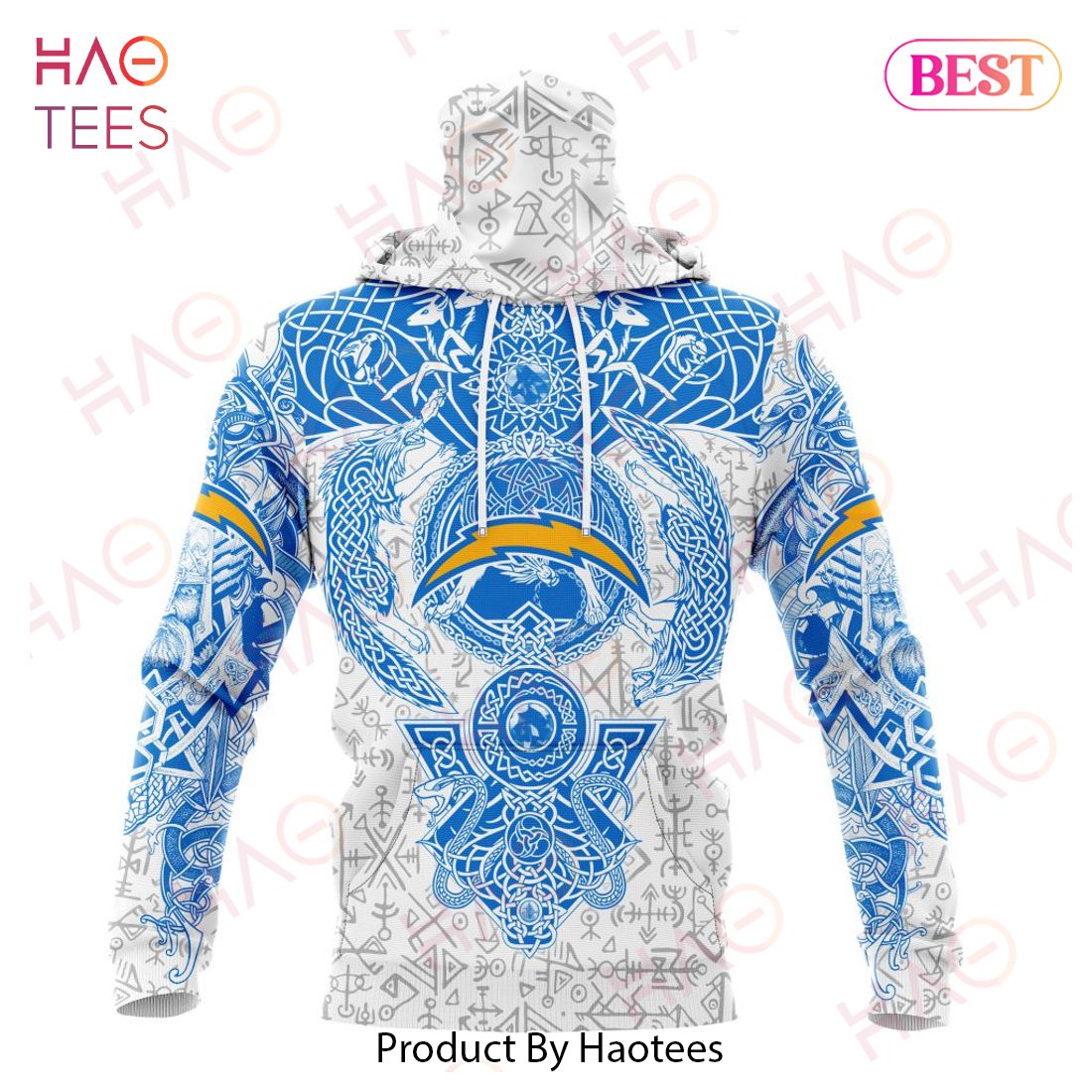 NFL Los Angeles Chargers Norse Viking Symbols 3D Hoodie NFL Los Angeles Chargers Norse Viking Symbols 3D Hoodie