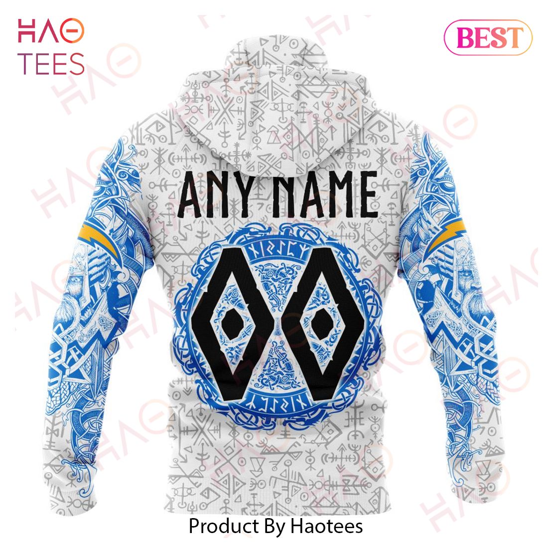 NFL Los Angeles Chargers Norse Viking Symbols 3D Hoodie NFL Los Angeles Chargers Norse Viking Symbols 3D Hoodie