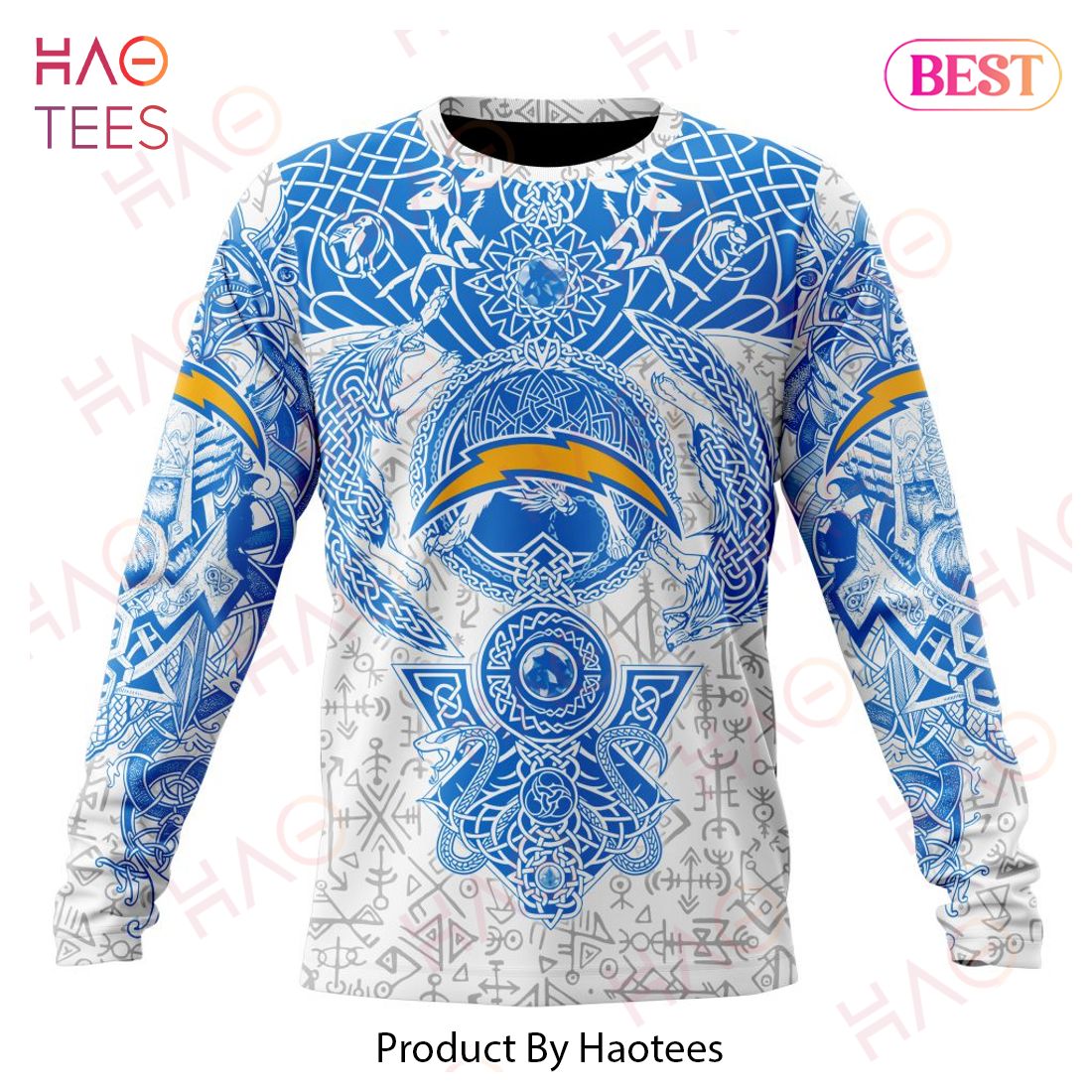 NFL Los Angeles Chargers Norse Viking Symbols 3D Hoodie NFL Los Angeles Chargers Norse Viking Symbols 3D Hoodie