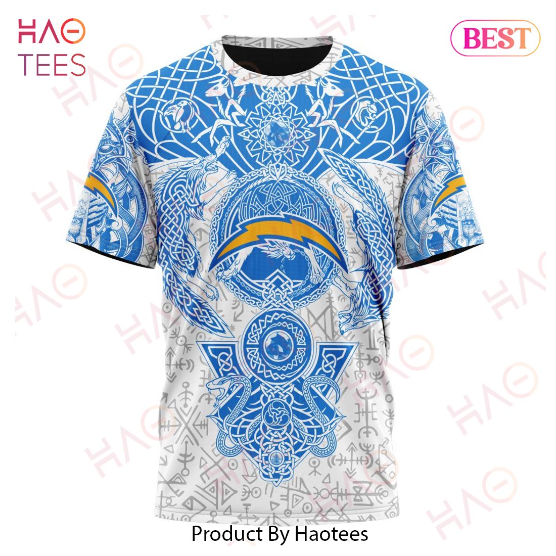 NFL Los Angeles Chargers Norse Viking Symbols 3D Hoodie NFL Los Angeles Chargers Norse Viking Symbols 3D Hoodie