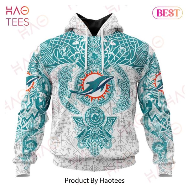 NFL Miami Dolphins Norse Viking Symbols 3D Hoodie