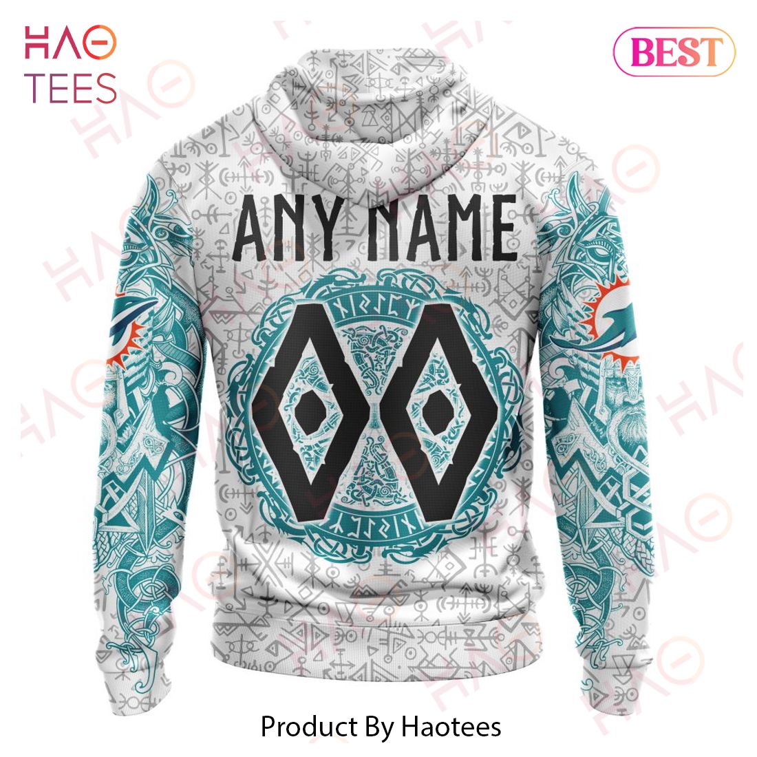 NFL Miami Dolphins Norse Viking Symbols 3D Hoodie NFL Miami Dolphins Norse Viking Symbols 3D Hoodie