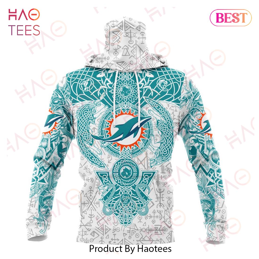 NFL Miami Dolphins Norse Viking Symbols 3D Hoodie NFL Miami Dolphins Norse Viking Symbols 3D Hoodie
