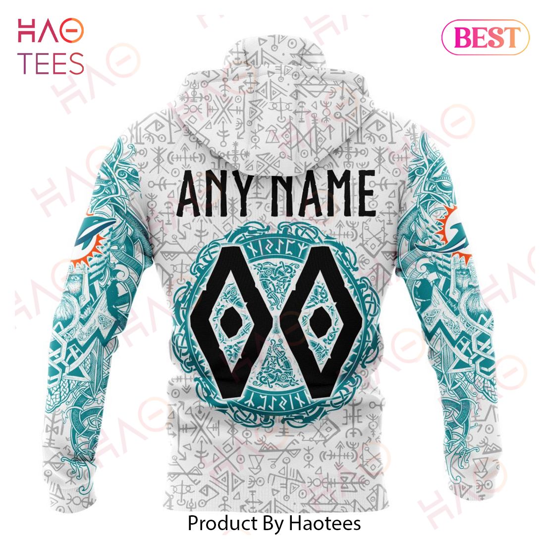 NFL Miami Dolphins Norse Viking Symbols 3D Hoodie NFL Miami Dolphins Norse Viking Symbols 3D Hoodie