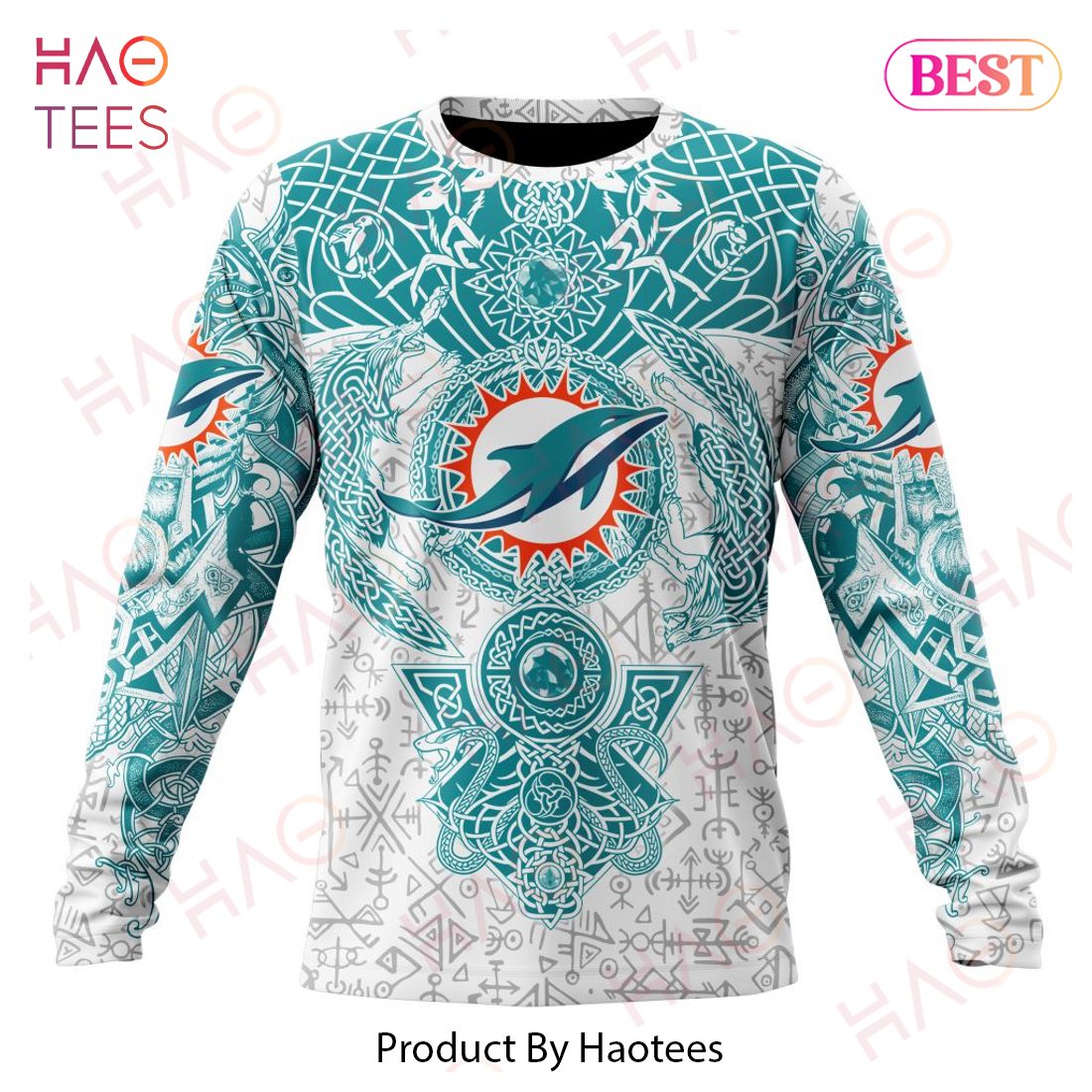 NFL Miami Dolphins Norse Viking Symbols 3D Hoodie NFL Miami Dolphins Norse Viking Symbols 3D Hoodie