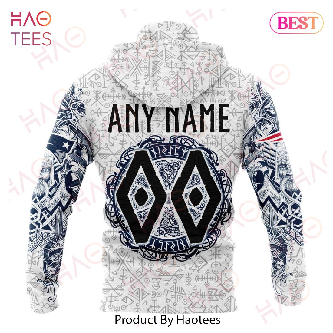 NFL New England Patriots Norse Viking Symbols 3D Hoodie NFL New England Patriots Norse Viking Symbols 3D Hoodie