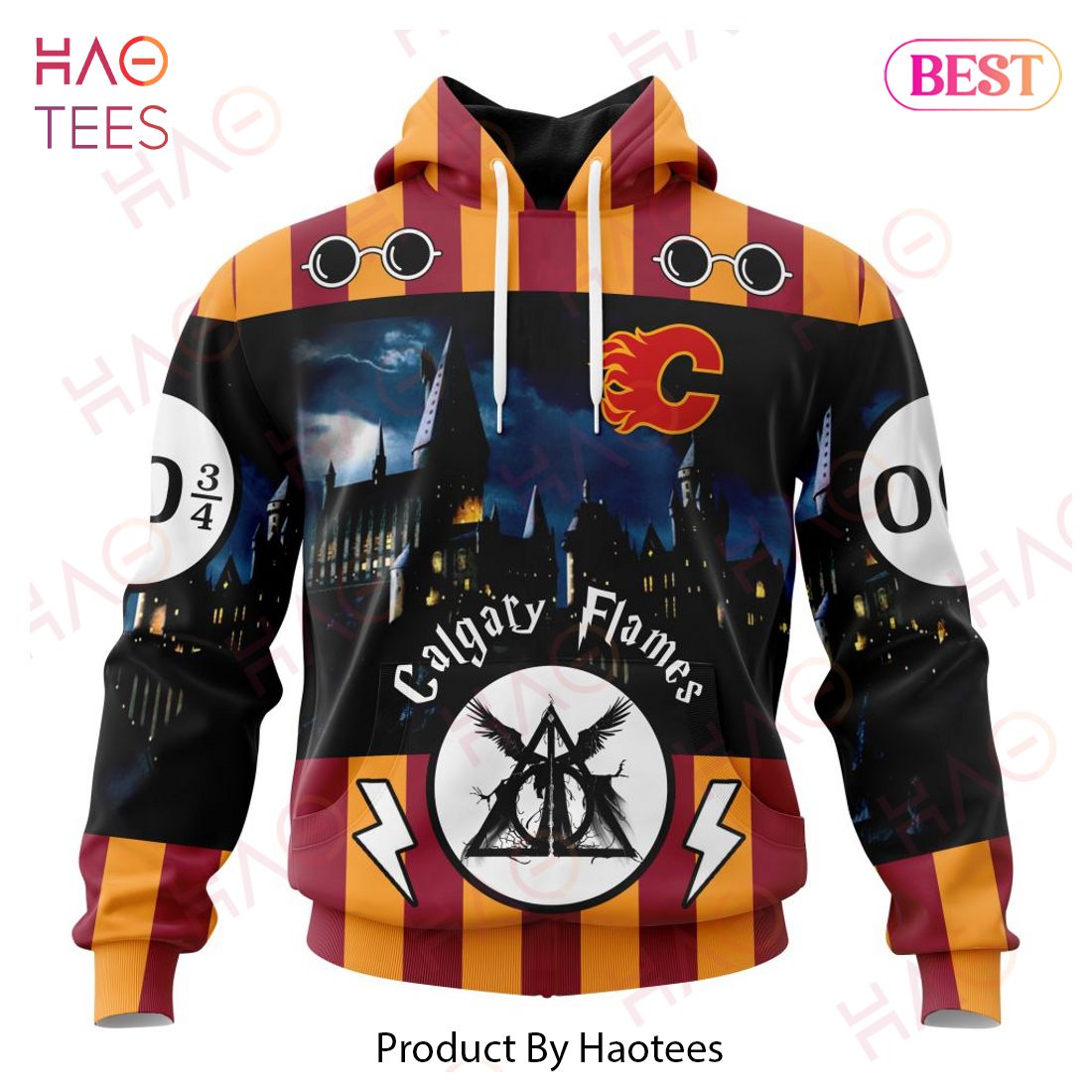 NHL Calgary Flames Special Design With Harry Potter Theme 3D Hoodie
