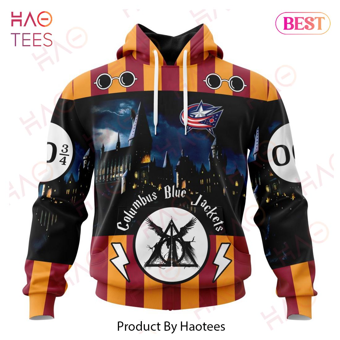 NHL Columbus Blue Jackets Special Design With Harry Potter Theme 3D Hoodie