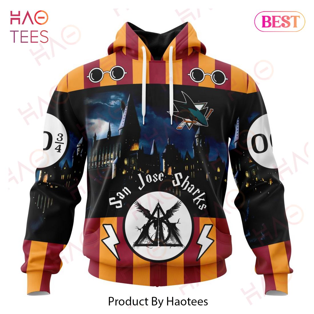 NHL San Jose Sharks Special Design With Harry Potter Theme 3D Hoodie