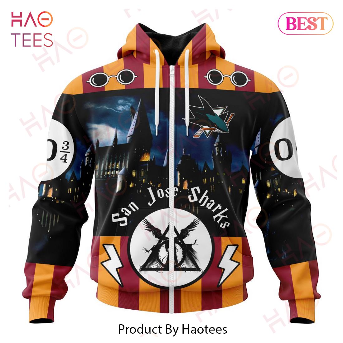 NHL San Jose Sharks Special Design With Harry Potter Theme 3D Hoodie NHL San Jose Sharks Special Design With Harry Potter Theme 3D Hoodie