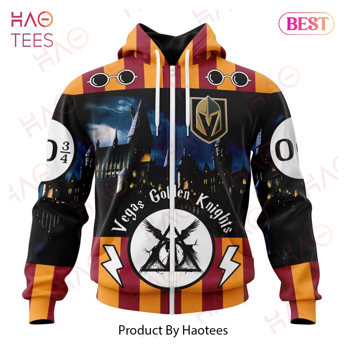 NHL Vegas Golden Knights Special Design With Harry Potter Theme 3D Hoodie NHL Vegas Golden Knights Special Design With Harry Potter Theme 3D Hoodie
